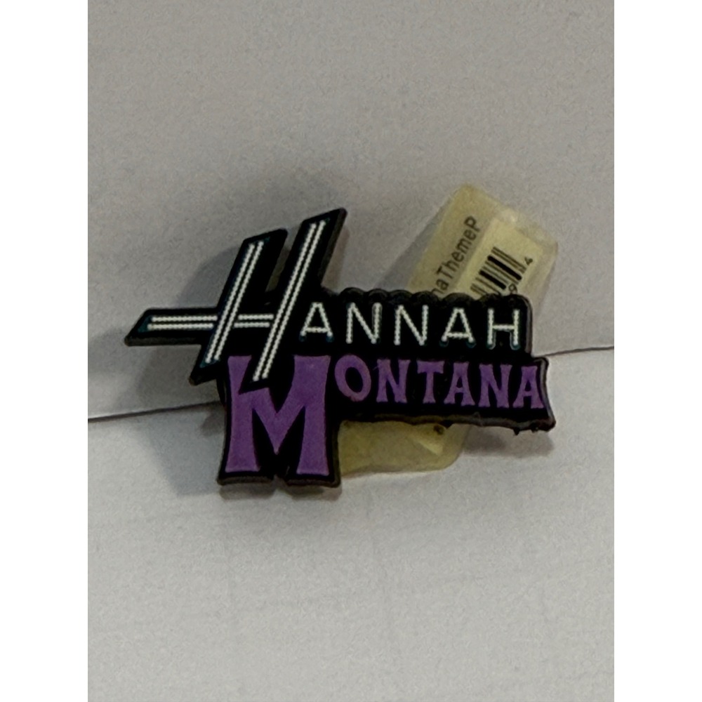 Disney Hannah Montana Jibbitz Shoe Charm Black Purple Logo Y2K Pop Star Retro